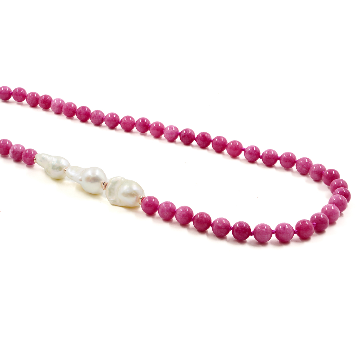 Collana giada, perla, chiusura argento