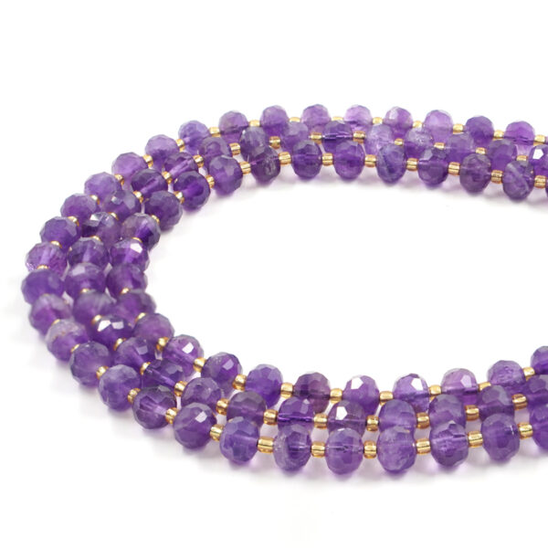Amethyst strands faceted washer shape size 6x8mm – AA Quality