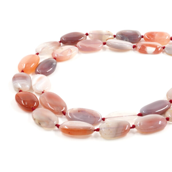Botswana Red Agate strands flat oval shape size ~13X22mm