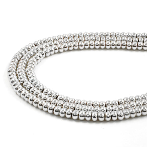 Ematite fili rondelle 6x4mm Silver