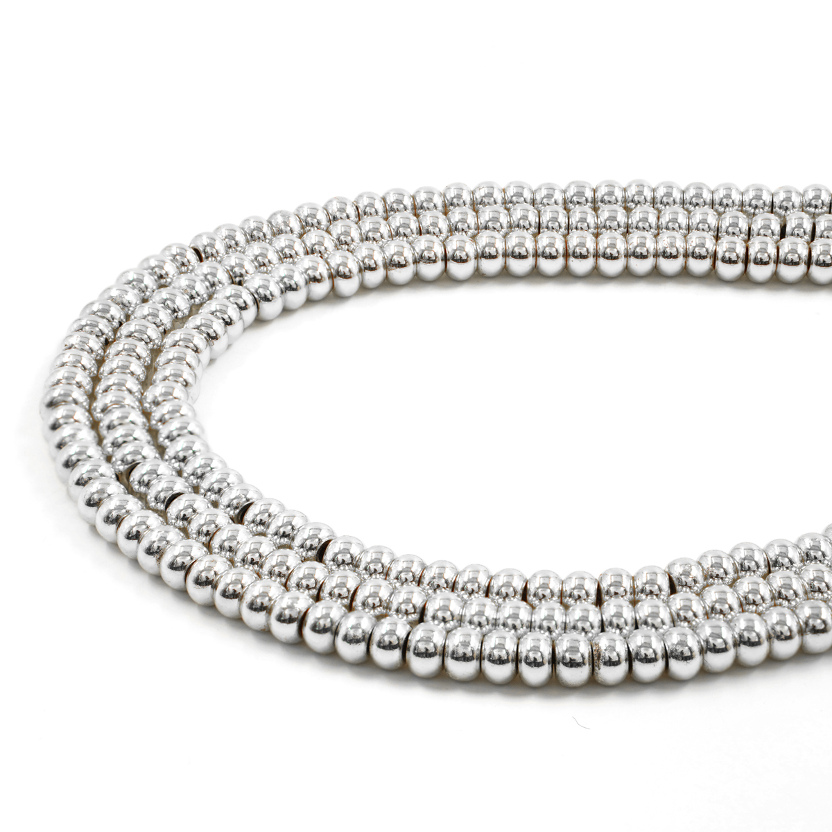 Ematite fili rondelle 6x4mm Silver