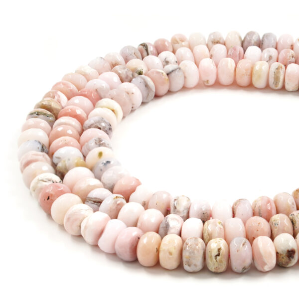 Opale Rosa fili rondelle sfaccettate 12x6mm