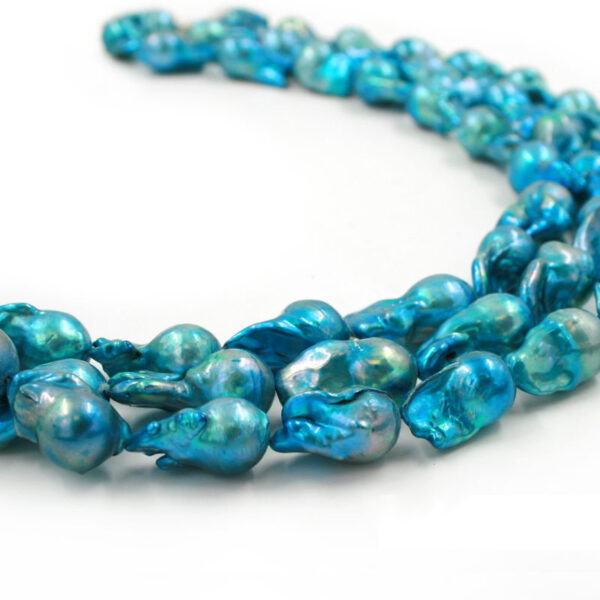 Perle Acqua Dolce fili barocche 12-14mm – Azzurro