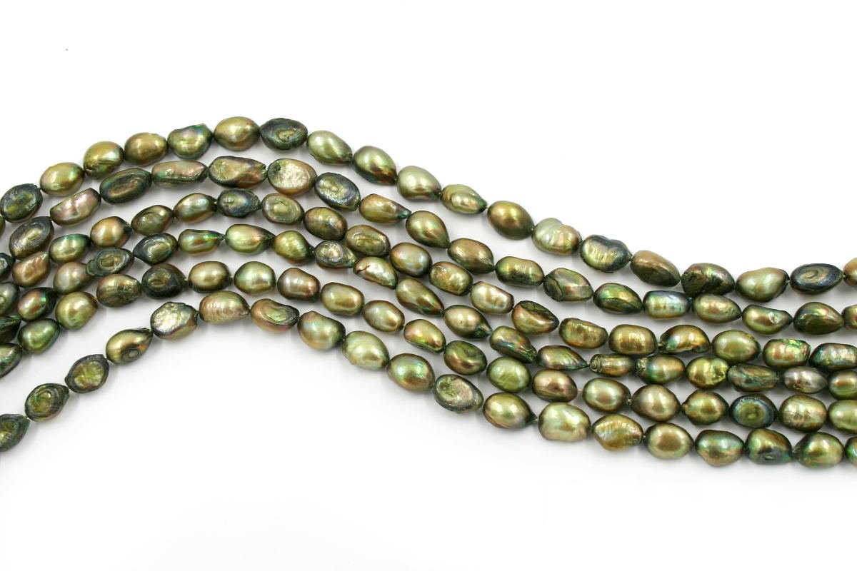 Perle Acqua Dolce fili scaramazze 9-10mm – Verde