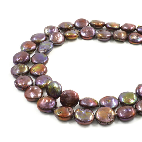 Perle Acqua Dolce fili monete 13-14mm – Bronzo