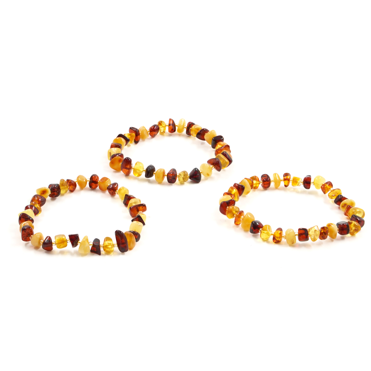 Bracciale Elastico ambra baltica sassi 5-6mm - immagine 2