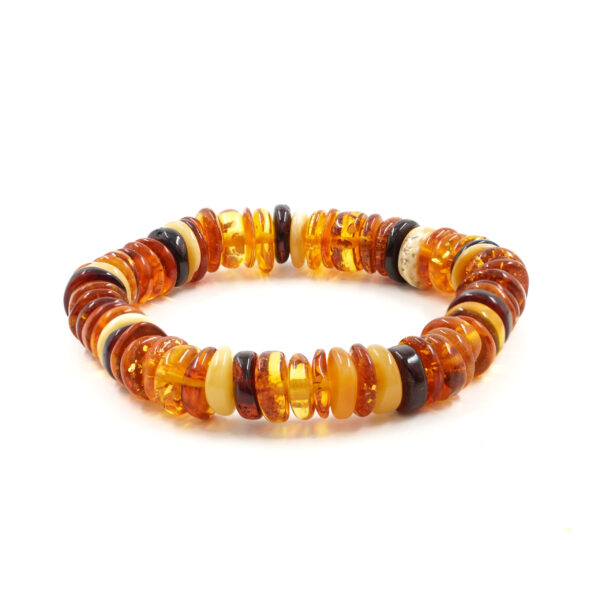 Bracciale Elastico ambra baltica rondelle 10mm