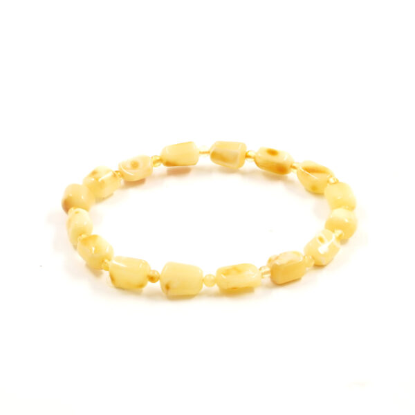 Bracciale Elastico ambra baltica gialla sassi 5-6mm