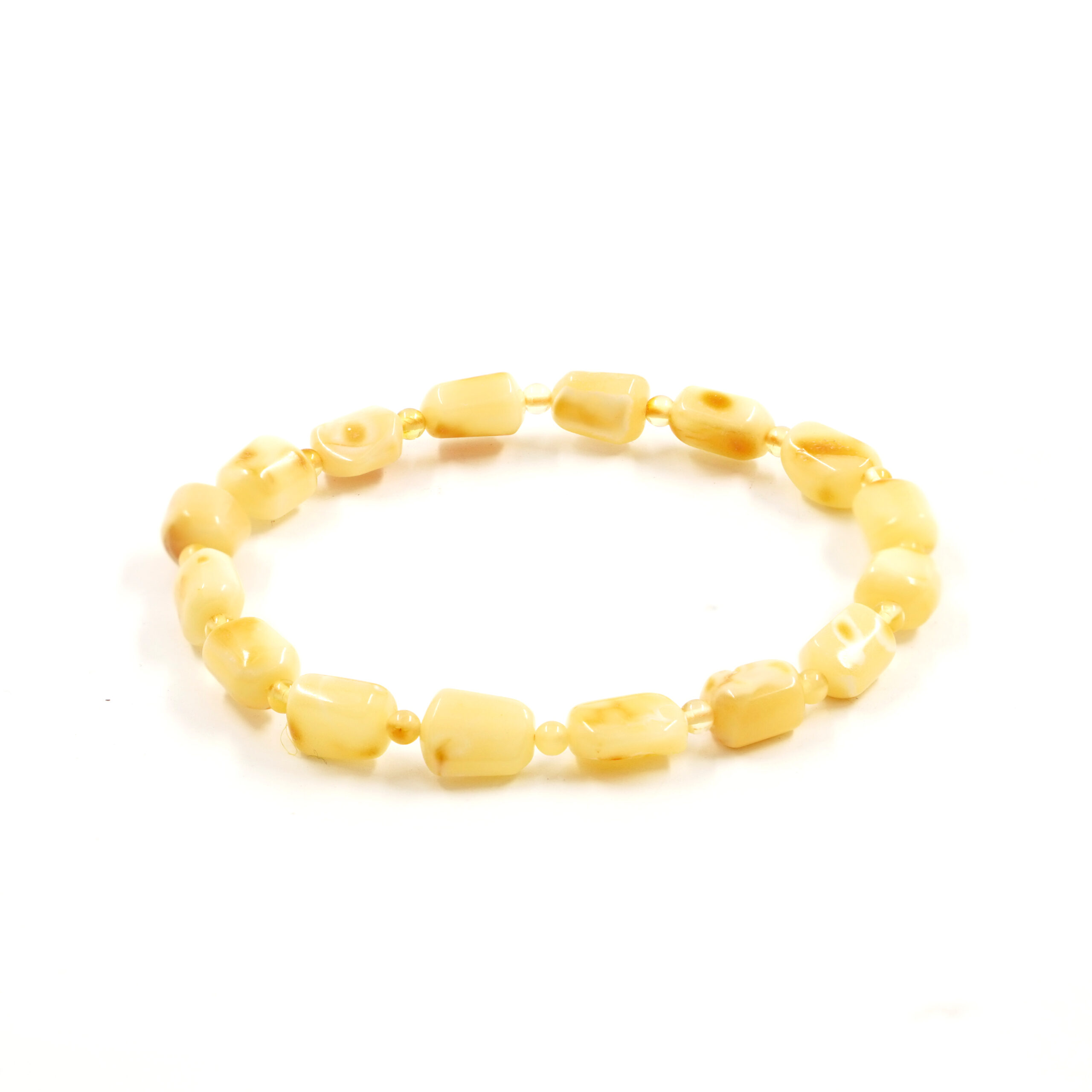 Bracciale Elastico ambra baltica gialla sassi 5-6mm