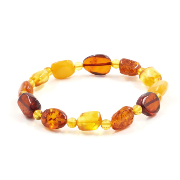 Bracciale Elastico ambra baltica sassi 5-6mm