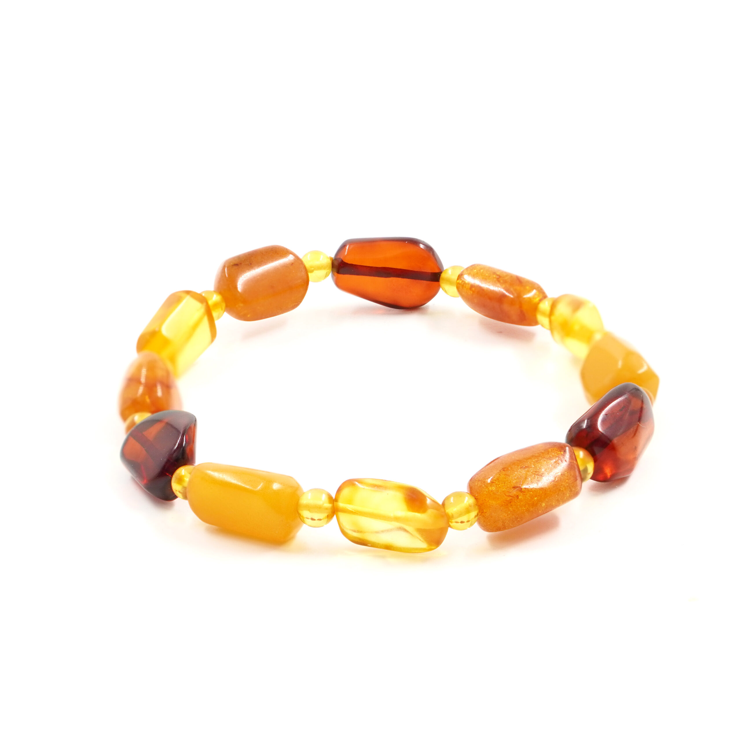 Bracciale Elastico ambra baltica sassi 5-6mm - immagine 2