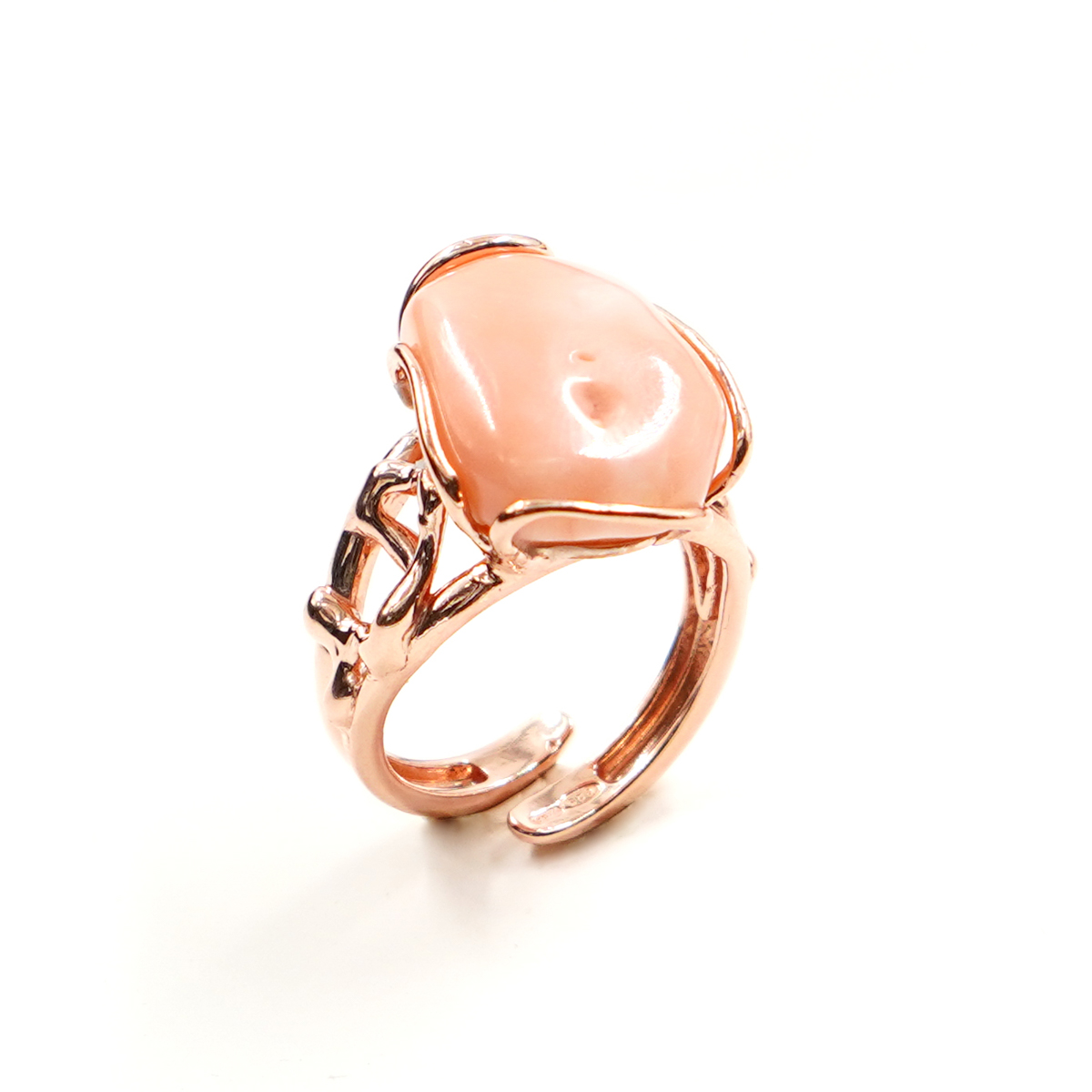 Anello Argento con corallo rosa – Rosè - immagine 2