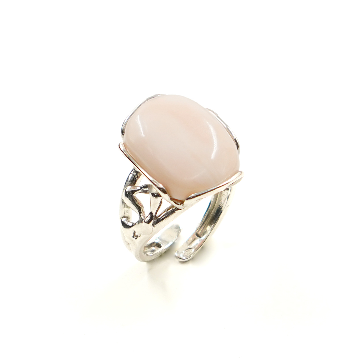 Anello Argento con corallo rosa – Rodiato - immagine 2