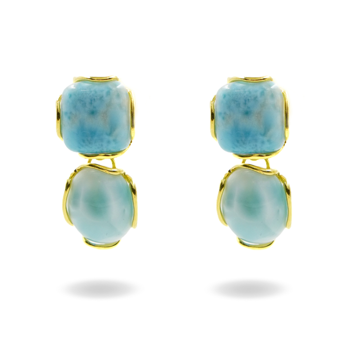Orecchini Argento larimar - Dorato