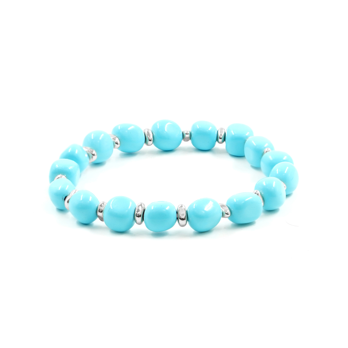 Elastic Bracelet recon turquoise, hematite