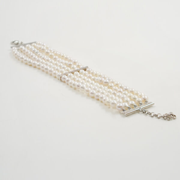 Bracciale perle barocche, chiusura argento