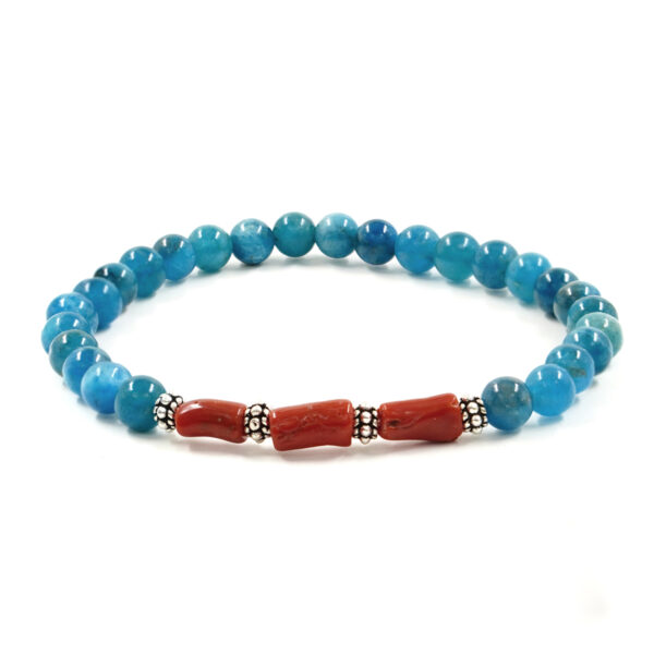 Bracciale Elastico corallo, apatite