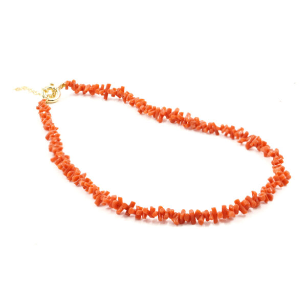 Collana cupolini corallo chiusura argento Dorato