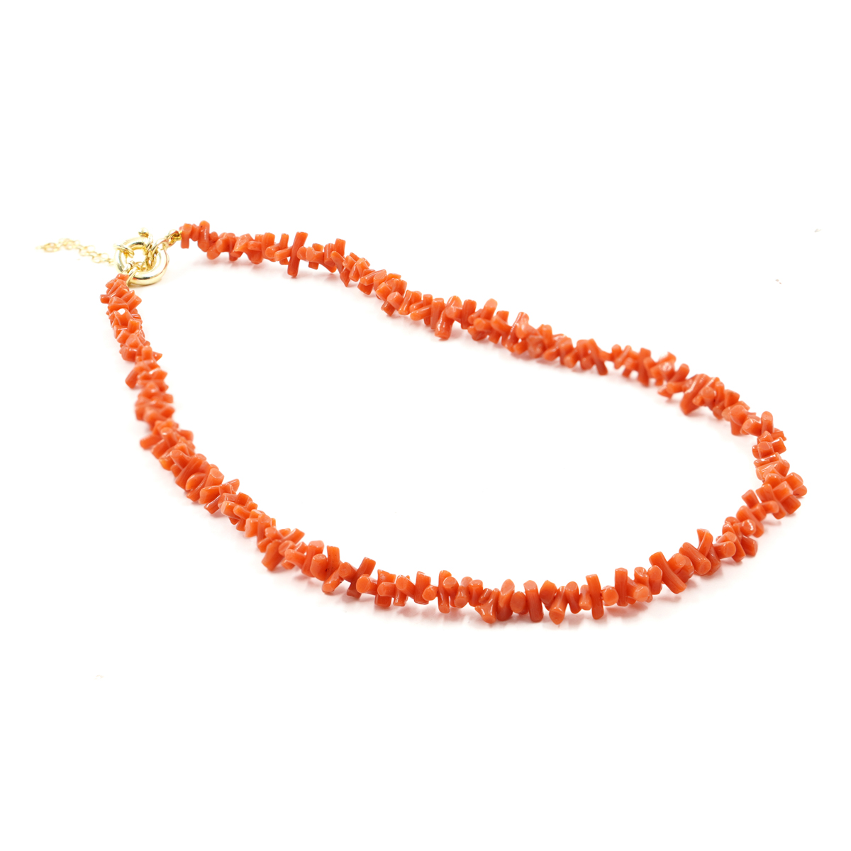Necklace cupolini coral golden color silver clasp