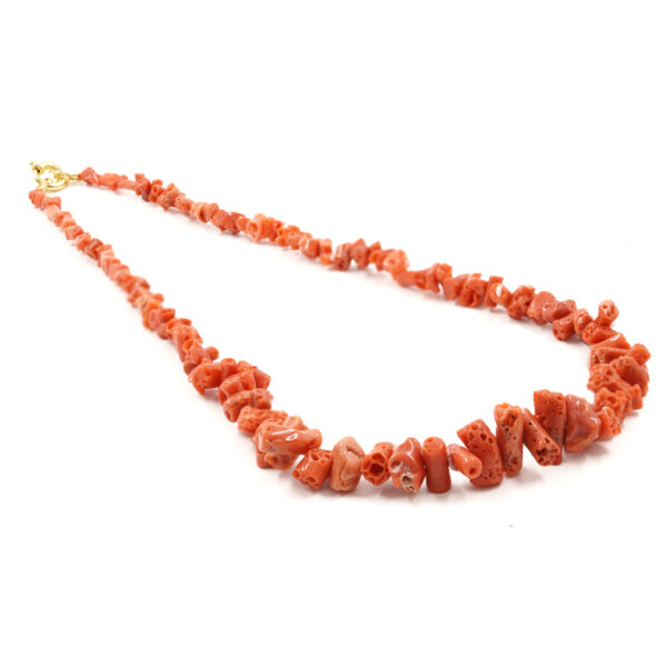 Collana cupolini corallo chiusura argento Dorato