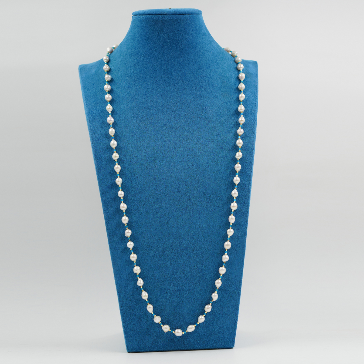 Collana perle, apatite, chiusura argento - immagine 2