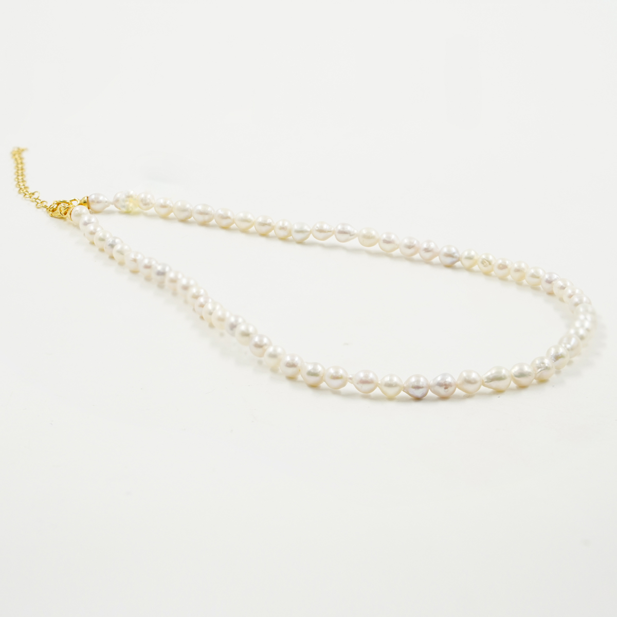 Collana perle, chiusura argento dorato