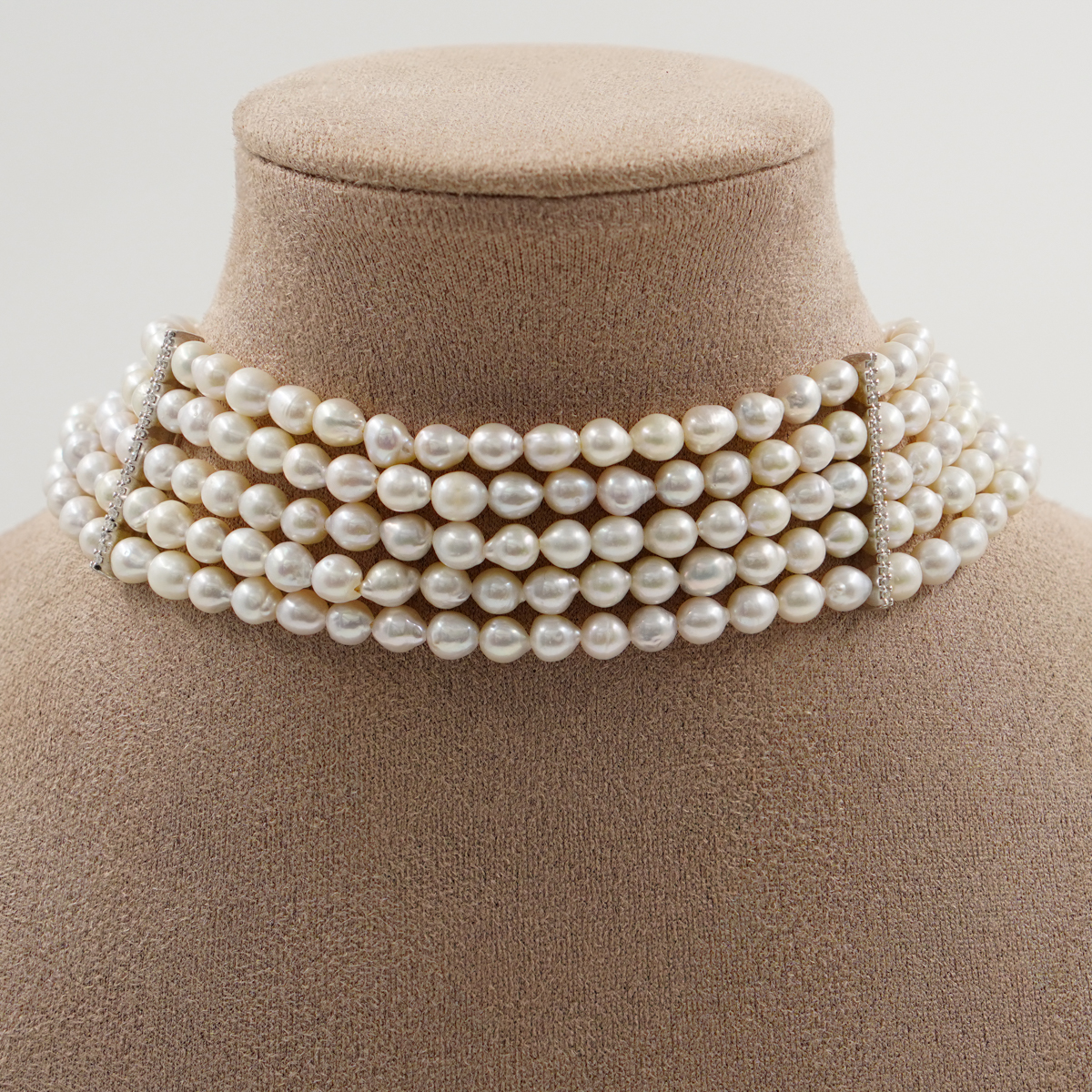 Collana perle barocche, chiusura argento