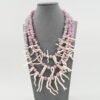 Collana, kunzite, corallo, chiusura argento