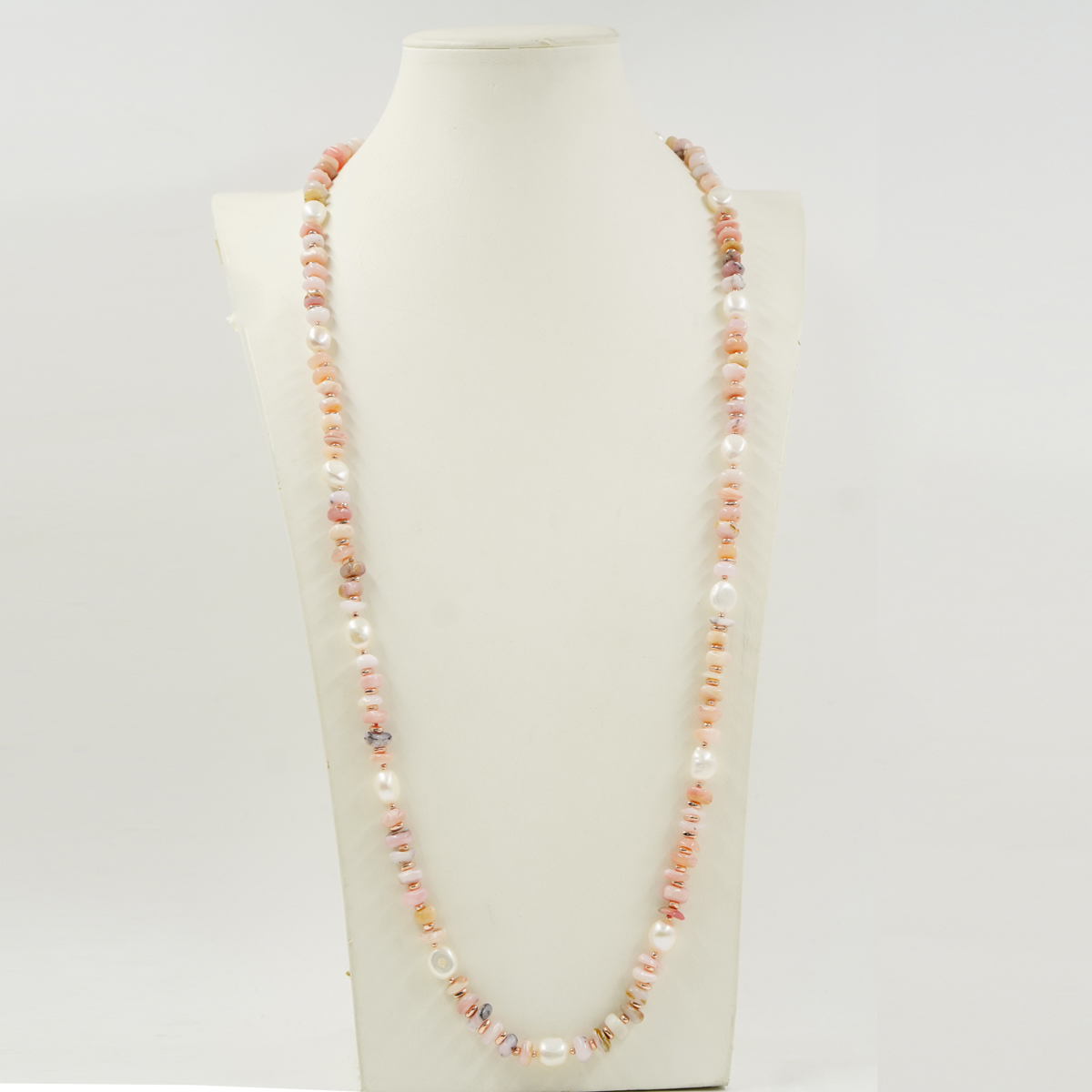 Collana, opale, perla chiusura argento - immagine 2