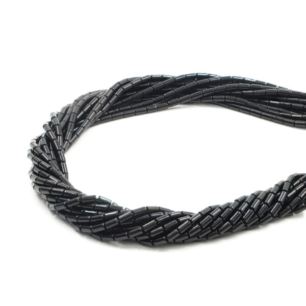 Agata Nera fili cilindri 4x2mm