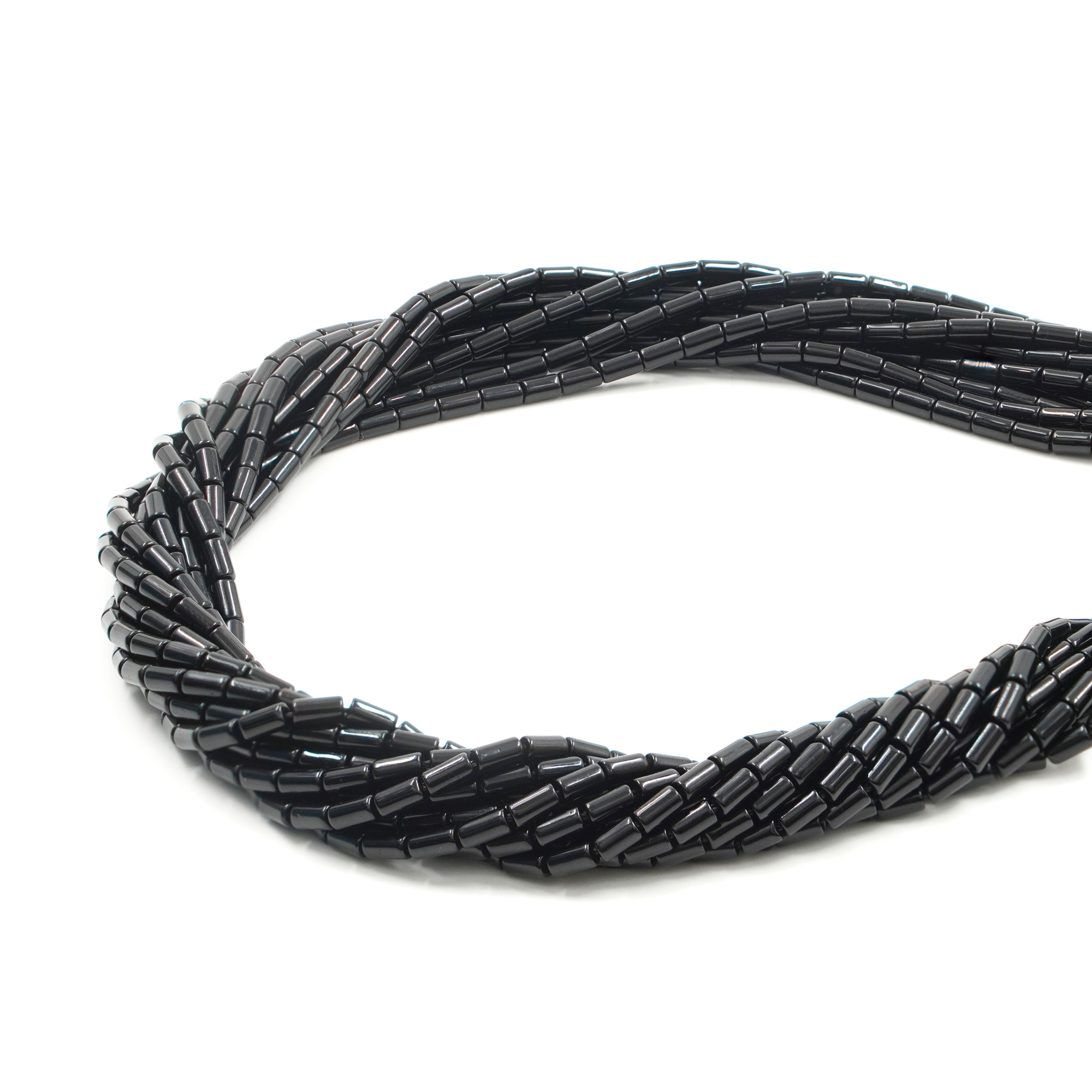 Agata Nera fili cilindri 4x2mm