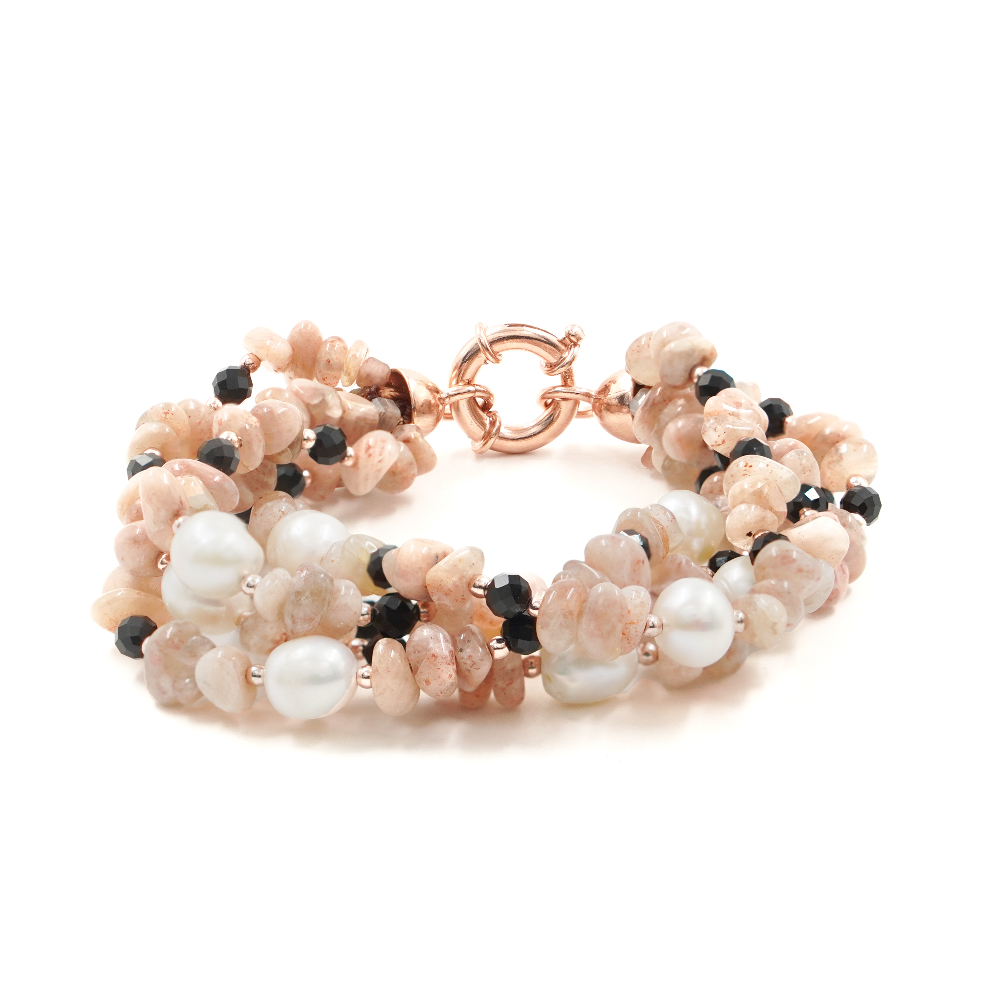 Bracciale Pietra del Sole, perla, chiusura argento