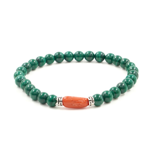 Bracciale Elastico malachite, corallo
