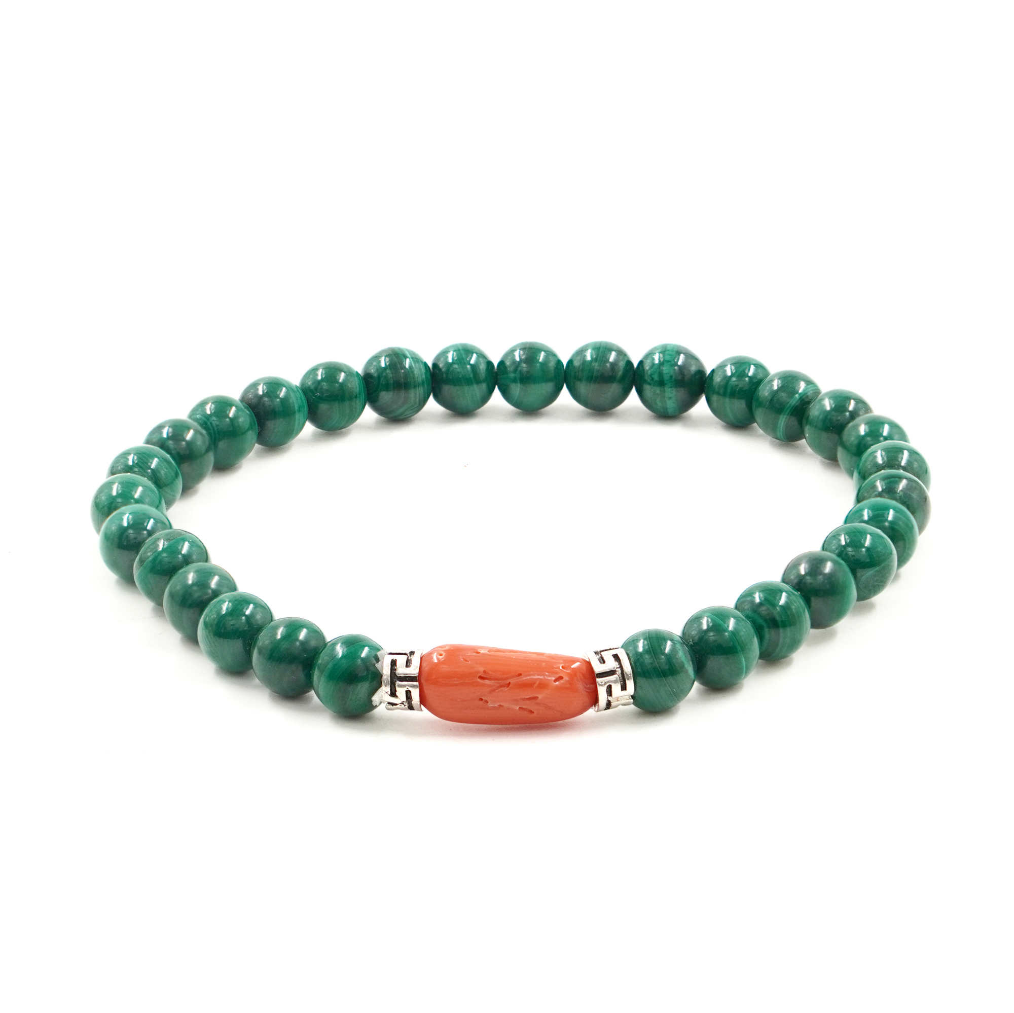 Bracciale Elastico malachite, corallo