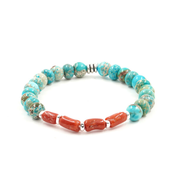 Bracciale Elastico diaspro, corallo