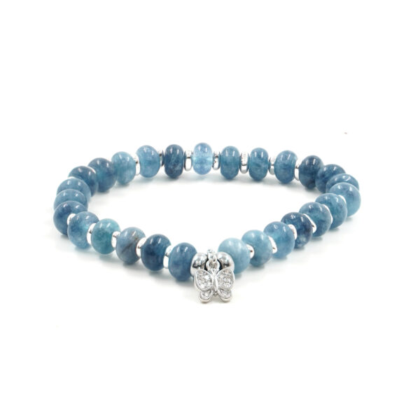Bracciale Elastico Giada Azzurro Scuro