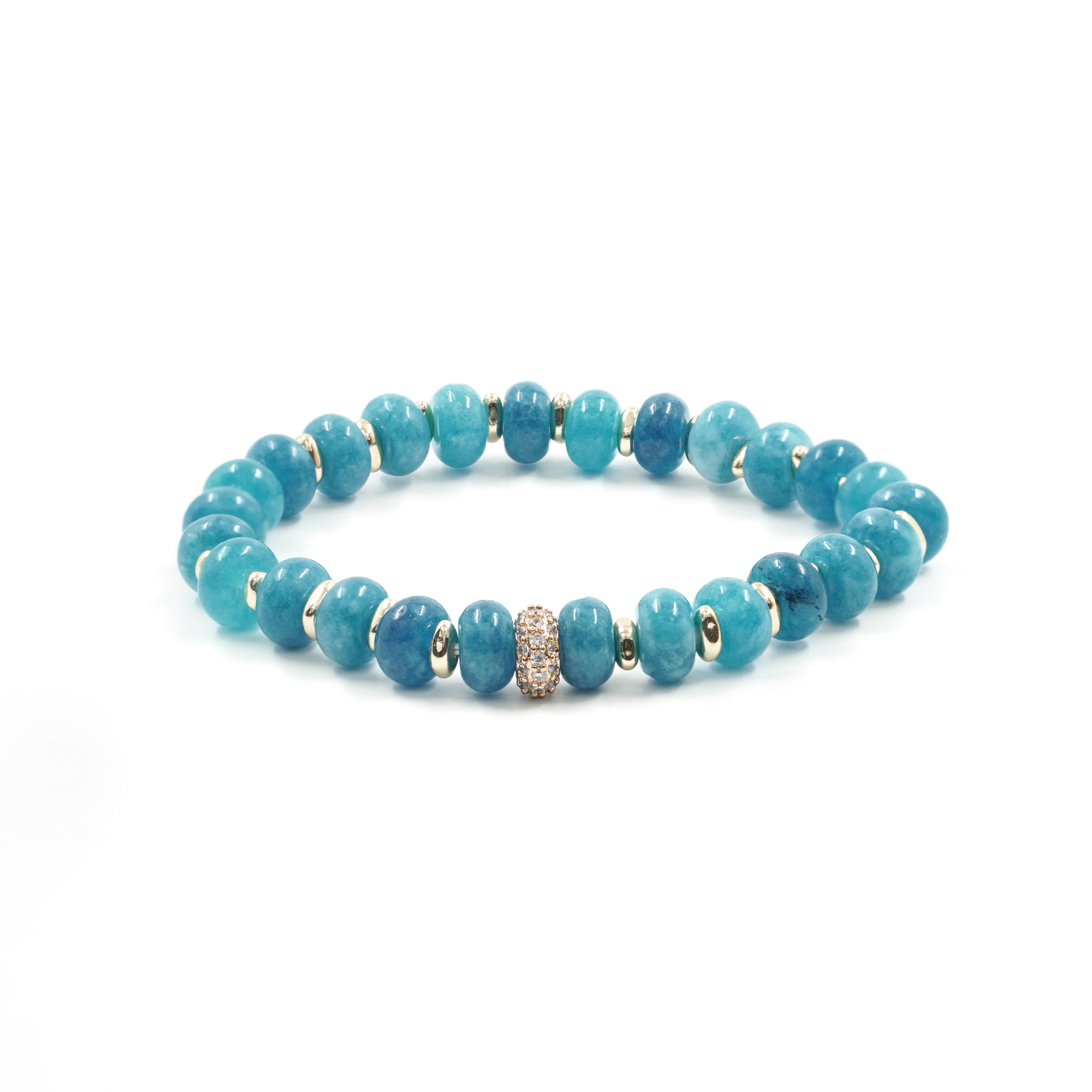 Bracciale Elastico Giada Blu