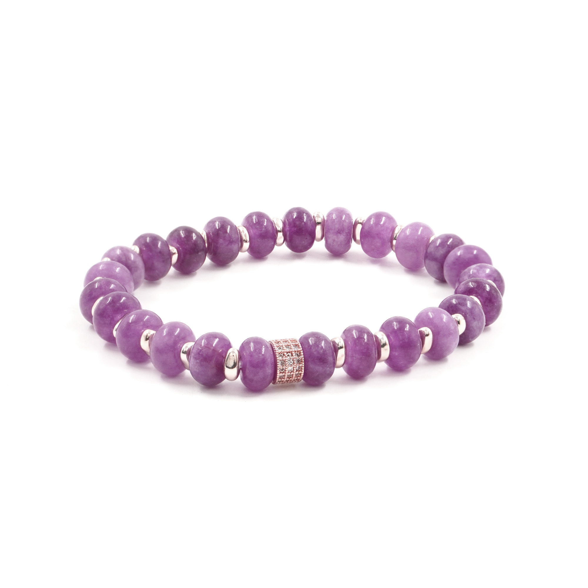 Bracciale Elastico Giada Rosso Rubino