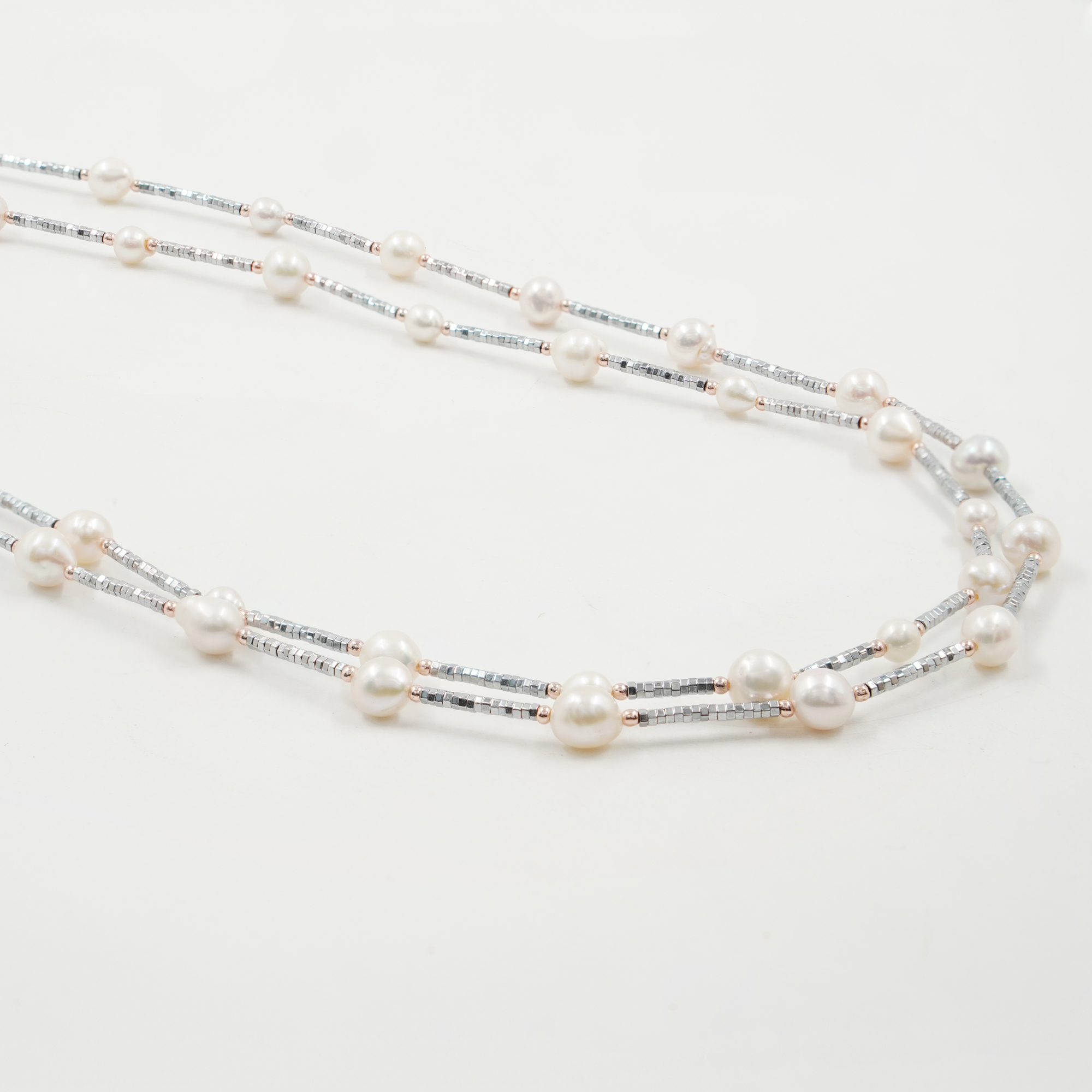 Collana ematite silver, perla