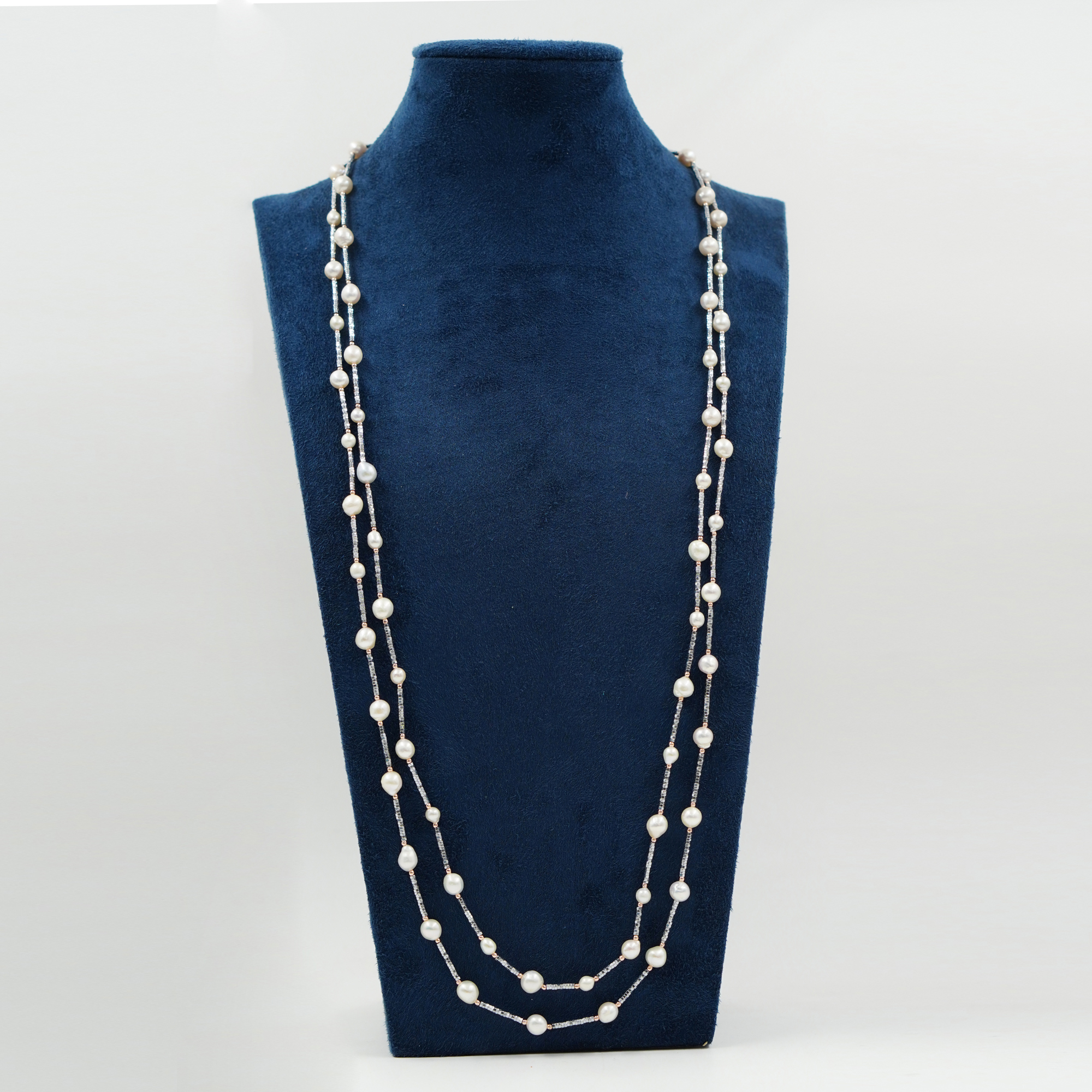 Collana ematite silver, perla - immagine 2