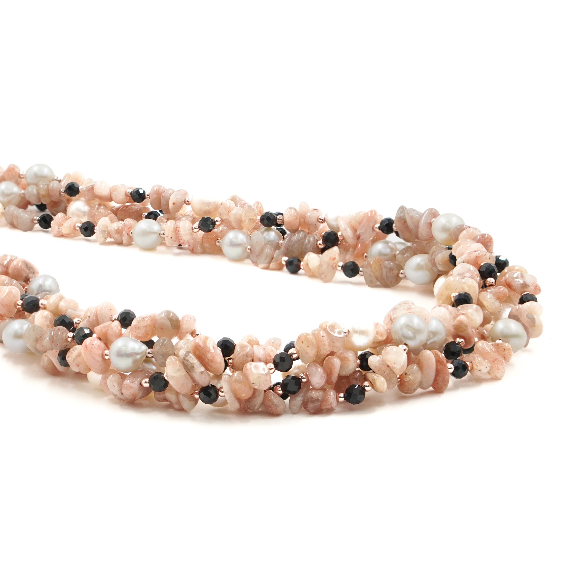 Collana Pietra del Sole, perla, chiusura argento