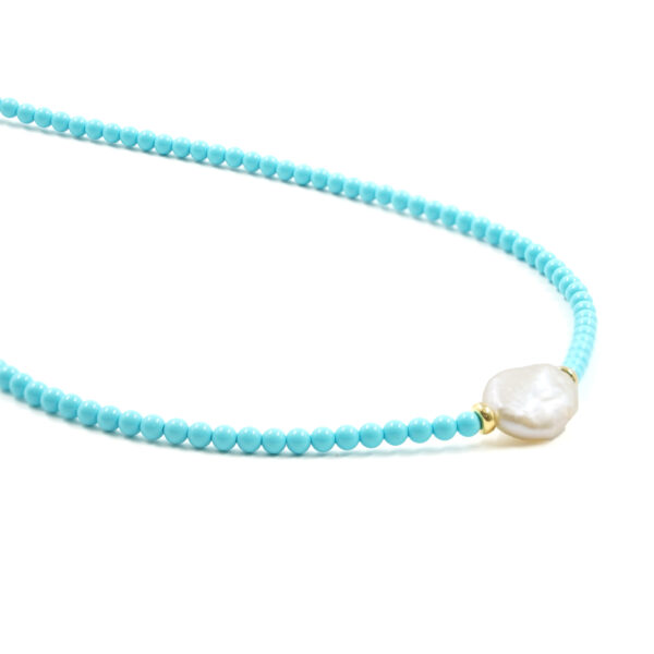 Collana Pasta Turchese, chiusura argento dorato