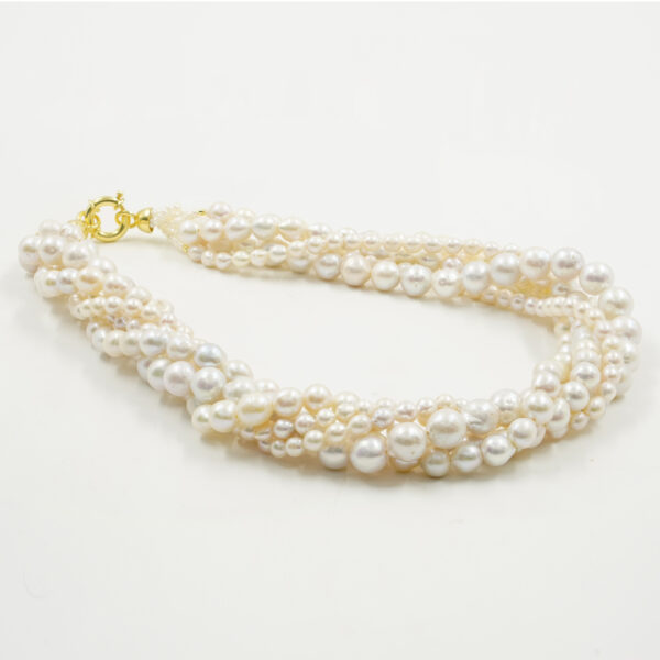 Collana perle con chiusura argento dorato