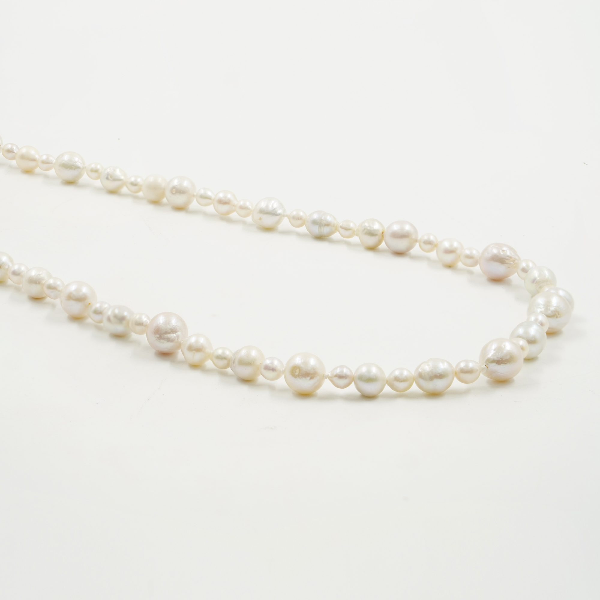 Collana perle con chiusura argento rodiato