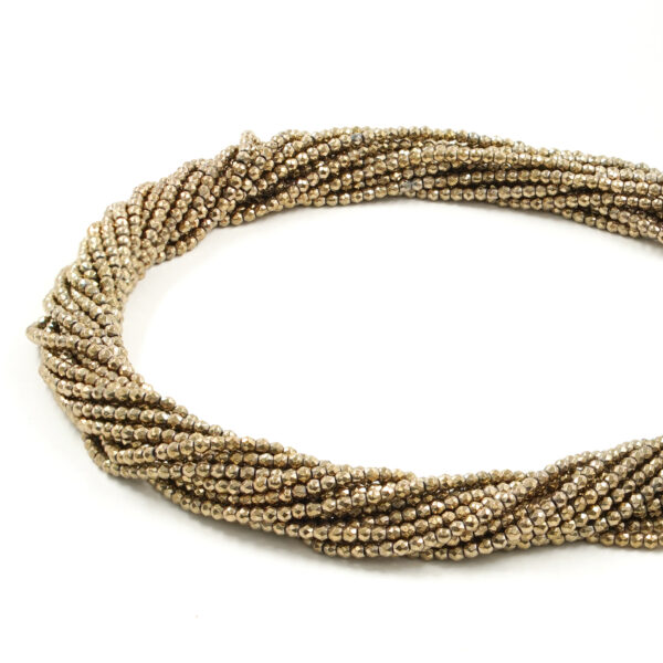 Ematite fili tondo sfaccettati 2mm Colore Pirite