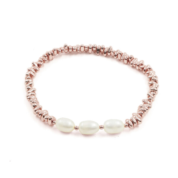 Bracciale Elastico Ematite Rosè, perle