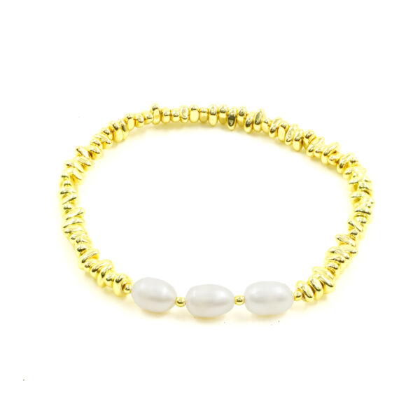 Bracciale Elastico Ematite Dorata, perle