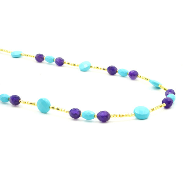 Collana ematite, pasta, ametista chiusura argento