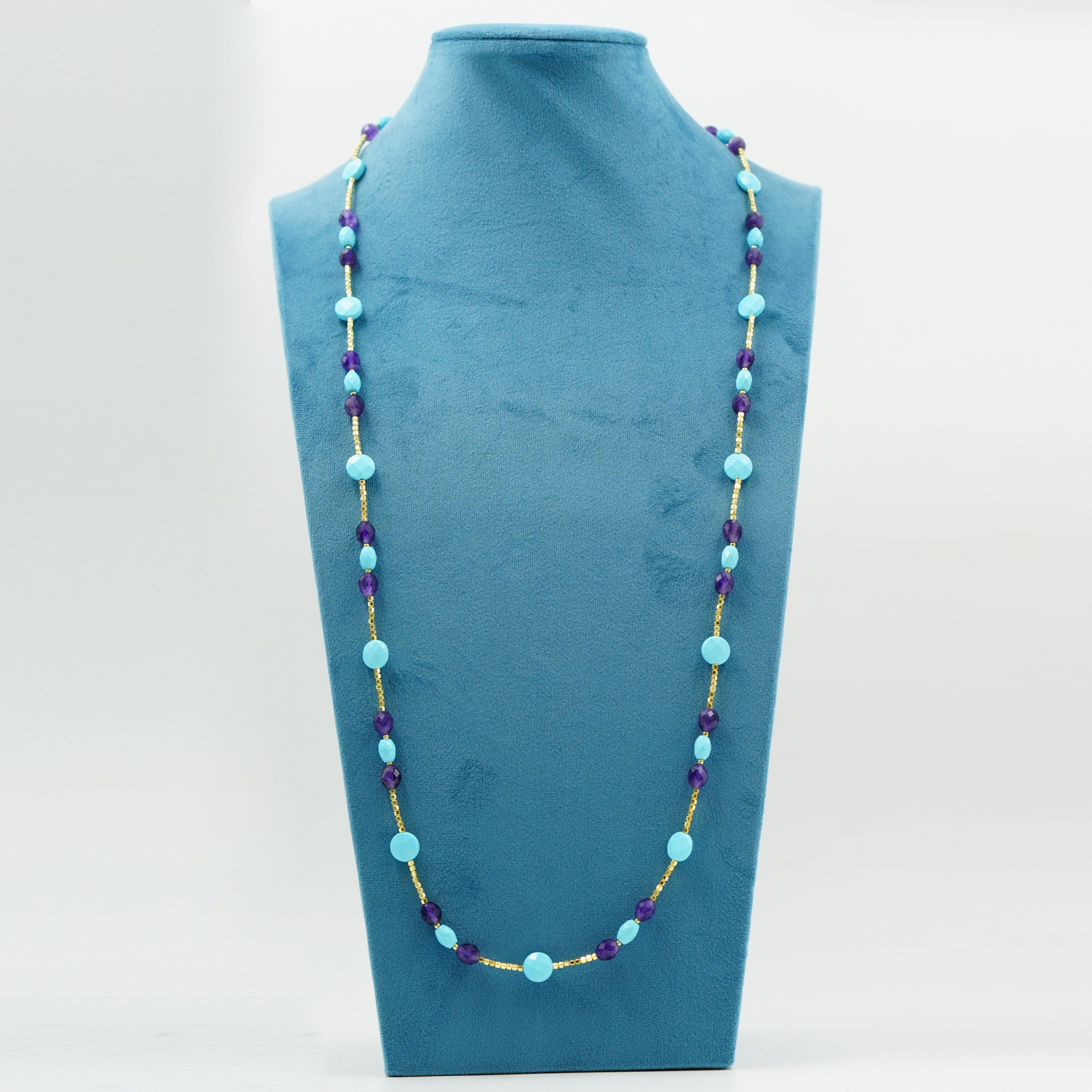 Collana ematite, pasta, ametista chiusura argento - immagine 2