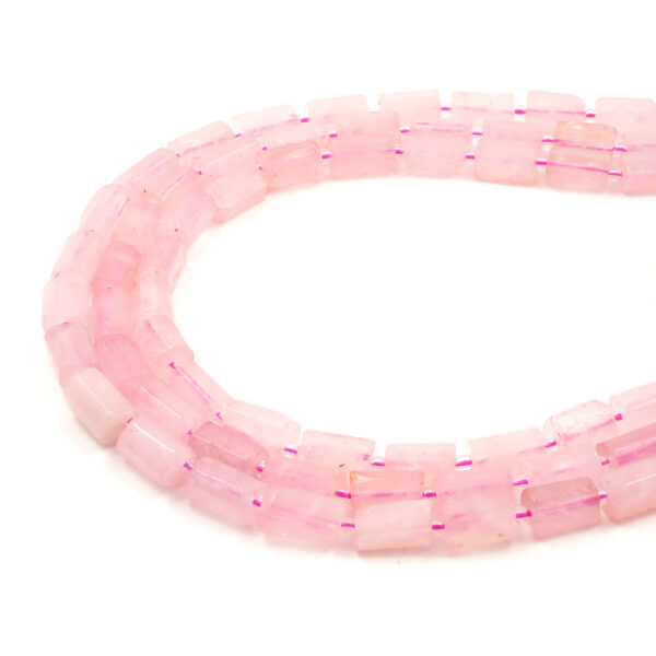 Quarzo rosa fili cilindri sfaccettati 11x7mm